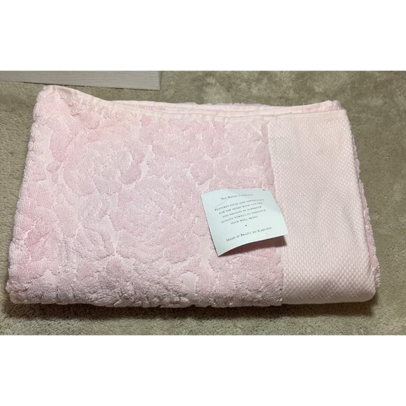 The Royal Company by Karsten 2 Luxury Pink Jacquard Bath Towels 50 x 30" Thick - Picture 7 of 11